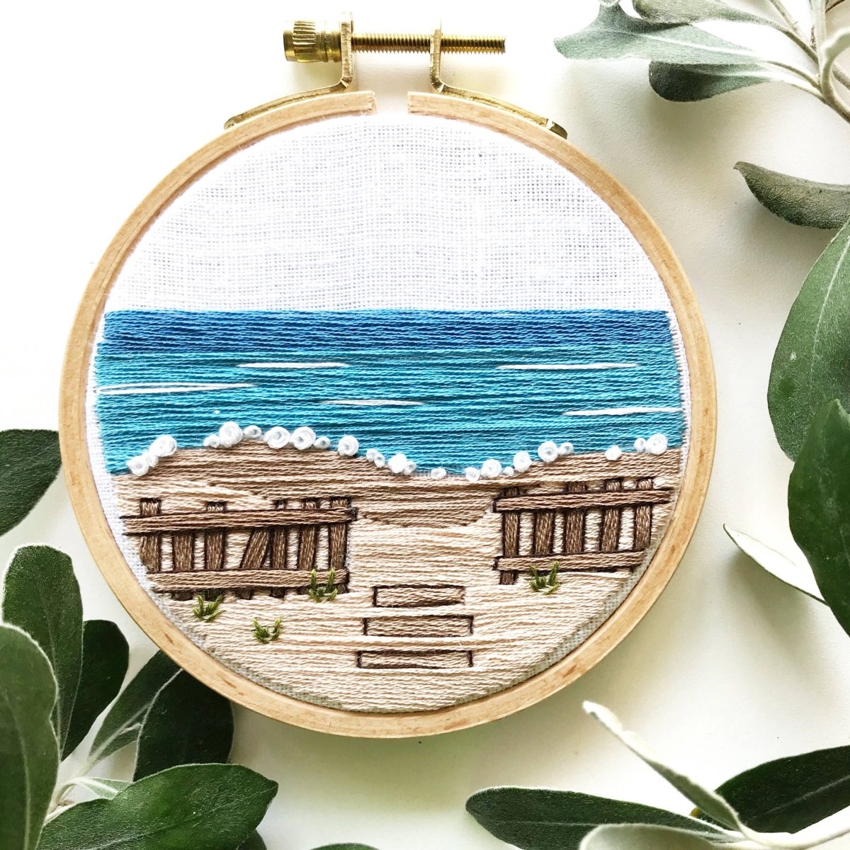 Rosanna Diggs Embroidery - Day at the Beach Modern Embroidery Kit - The Merri Artist - merriartist.com