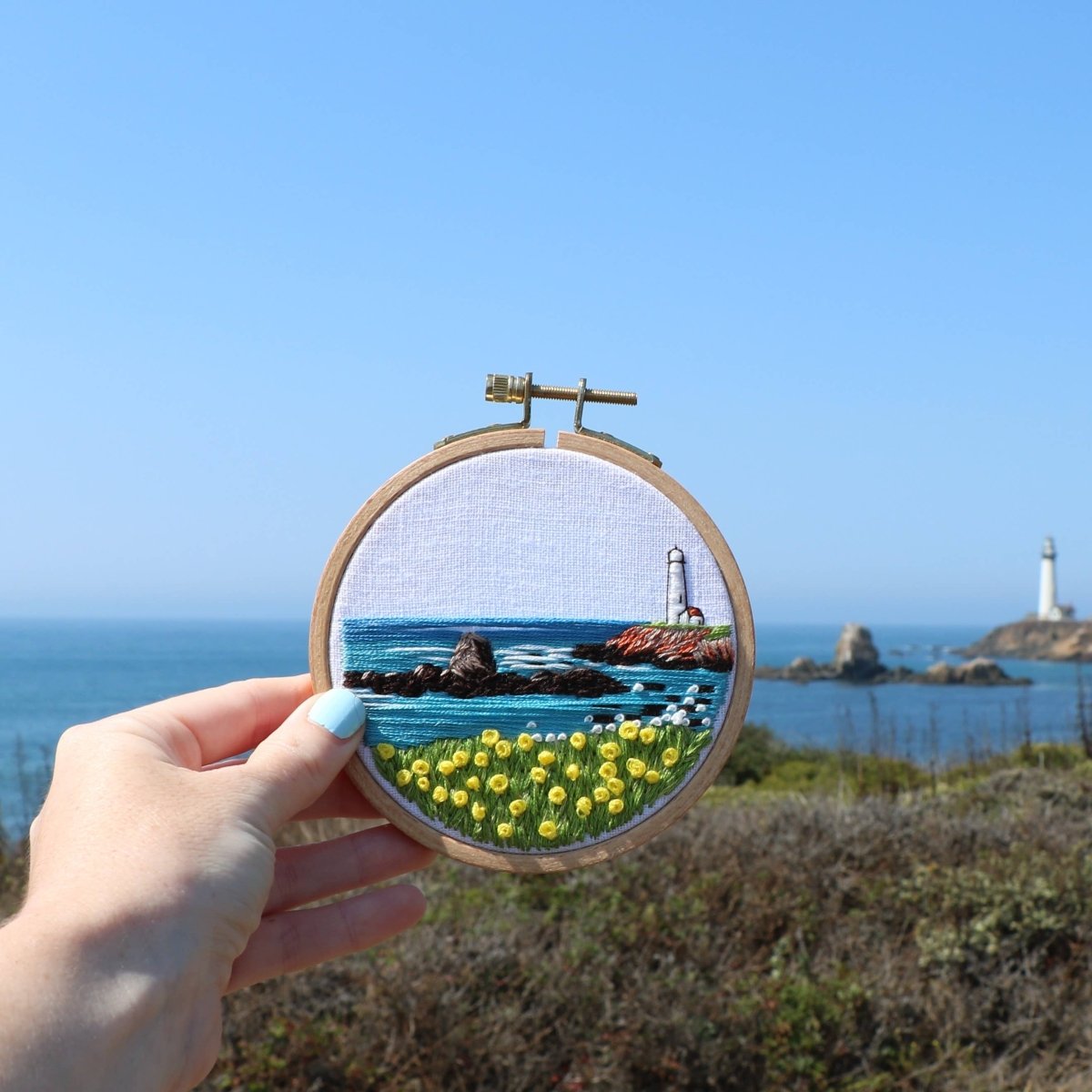 Rosanna Diggs Embroidery - Lighthouse By the Bay Modern Hand Embroidery Kit - The Merri Artist - merriartist.com