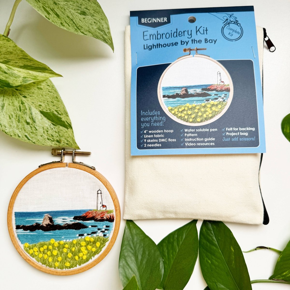 Rosanna Diggs Embroidery - Lighthouse By the Bay Modern Hand Embroidery Kit - The Merri Artist - merriartist.com