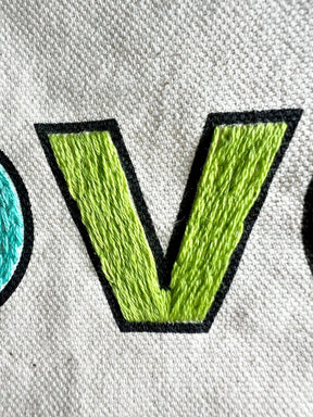 Rosanna Diggs Embroidery - Love Your Neighbor Tote Bag Embroidery Kit - The Merri Artist - merriartist.com