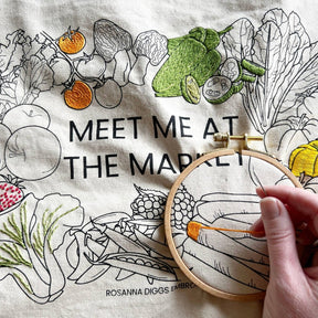 Rosanna Diggs Embroidery - Meet Me at the Market Tote Bag Embroidery Kit - The Merri Artist - merriartist.com