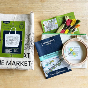 Rosanna Diggs Embroidery - Meet Me at the Market Tote Bag Embroidery Kit - The Merri Artist - merriartist.com