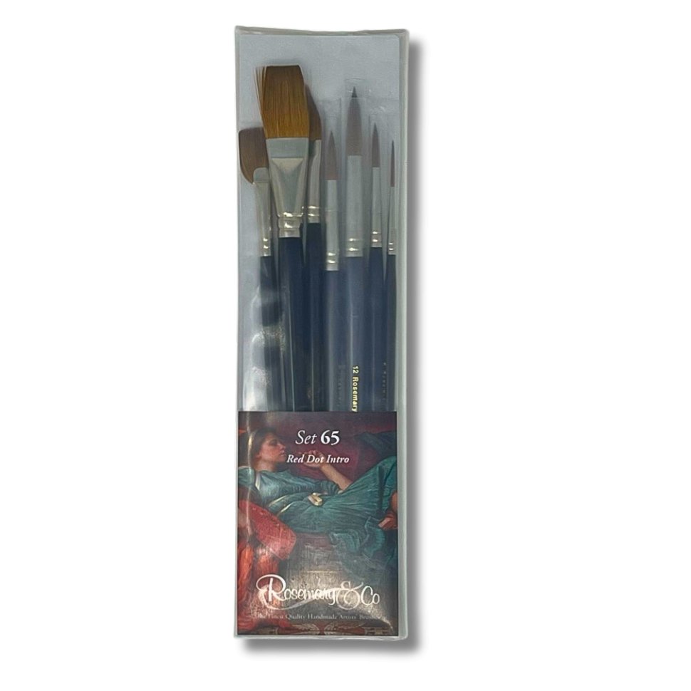 Rosemary & Co - Set 65, Red Dot Collection Intro Set of 7 Brushes - The Merri Artist - merriartist.com