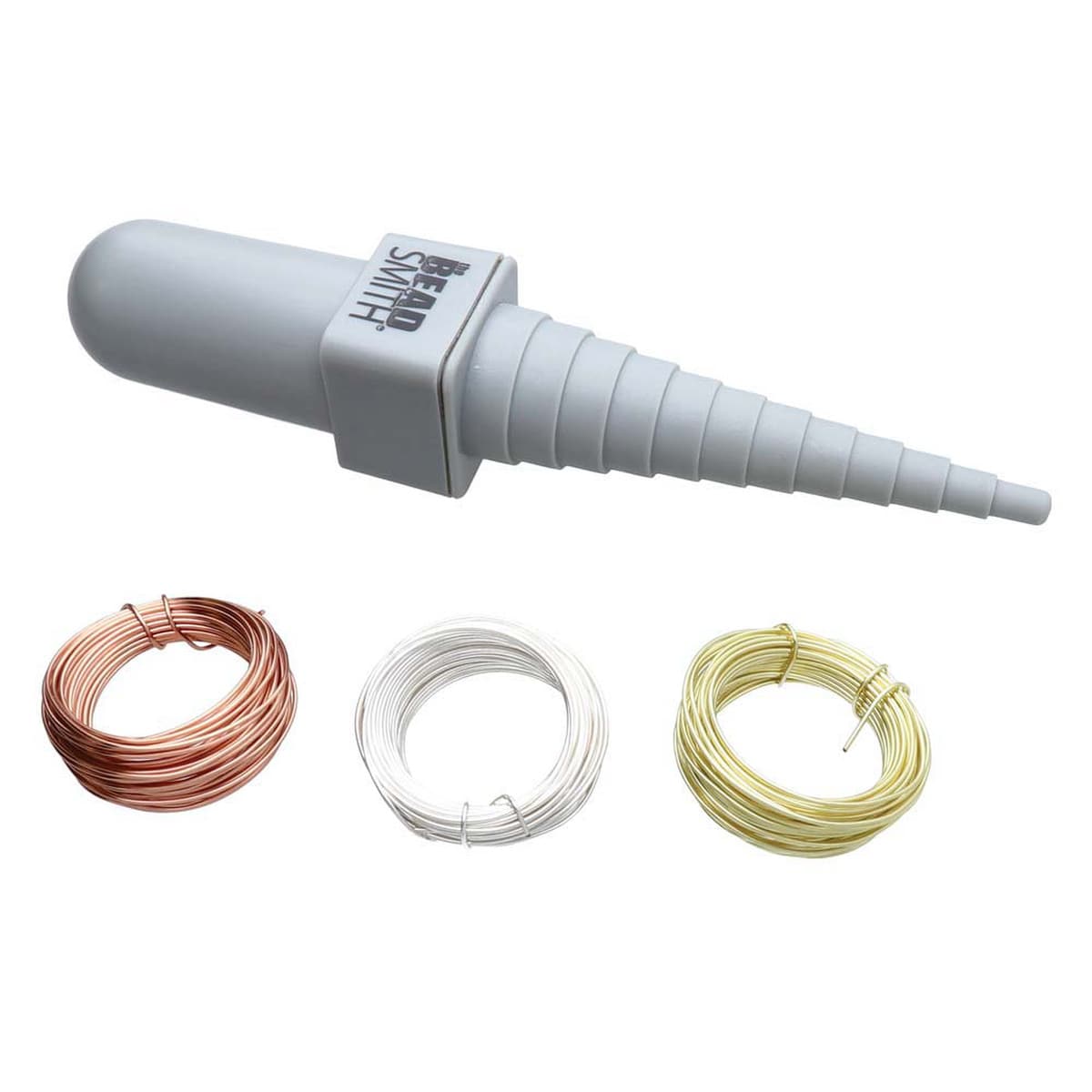 Round Stepped Plastic Mandrel with 3 x 5.5 Yard Wire Coils - The Merri Artist - merriartist.com
