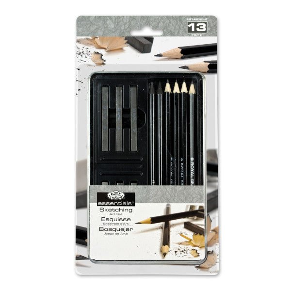 Royal Brush Essentials - 12 Piece Graphite Sketching Set in Metal Tin - The Merri Artist - merriartist.com