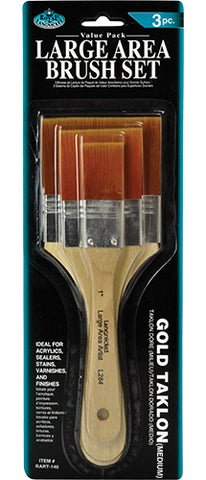 Royal Brush Large Area Gold Taklon - 3 Brush Set - The Merri Artist - merriartist.com