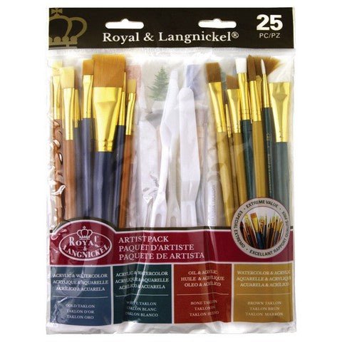 Royal Brush Super Value Brush Set - 25 Assorted Brushes - The Merri Artist - merriartist.com