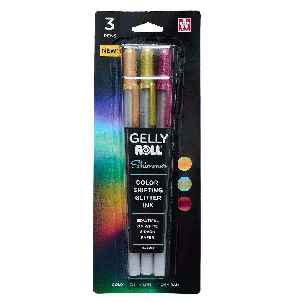 Sakura Gelly Roll Shimmer - Tri - Color Glitter Ink - 3 Color Comet Set - The Merri Artist - merriartist.com