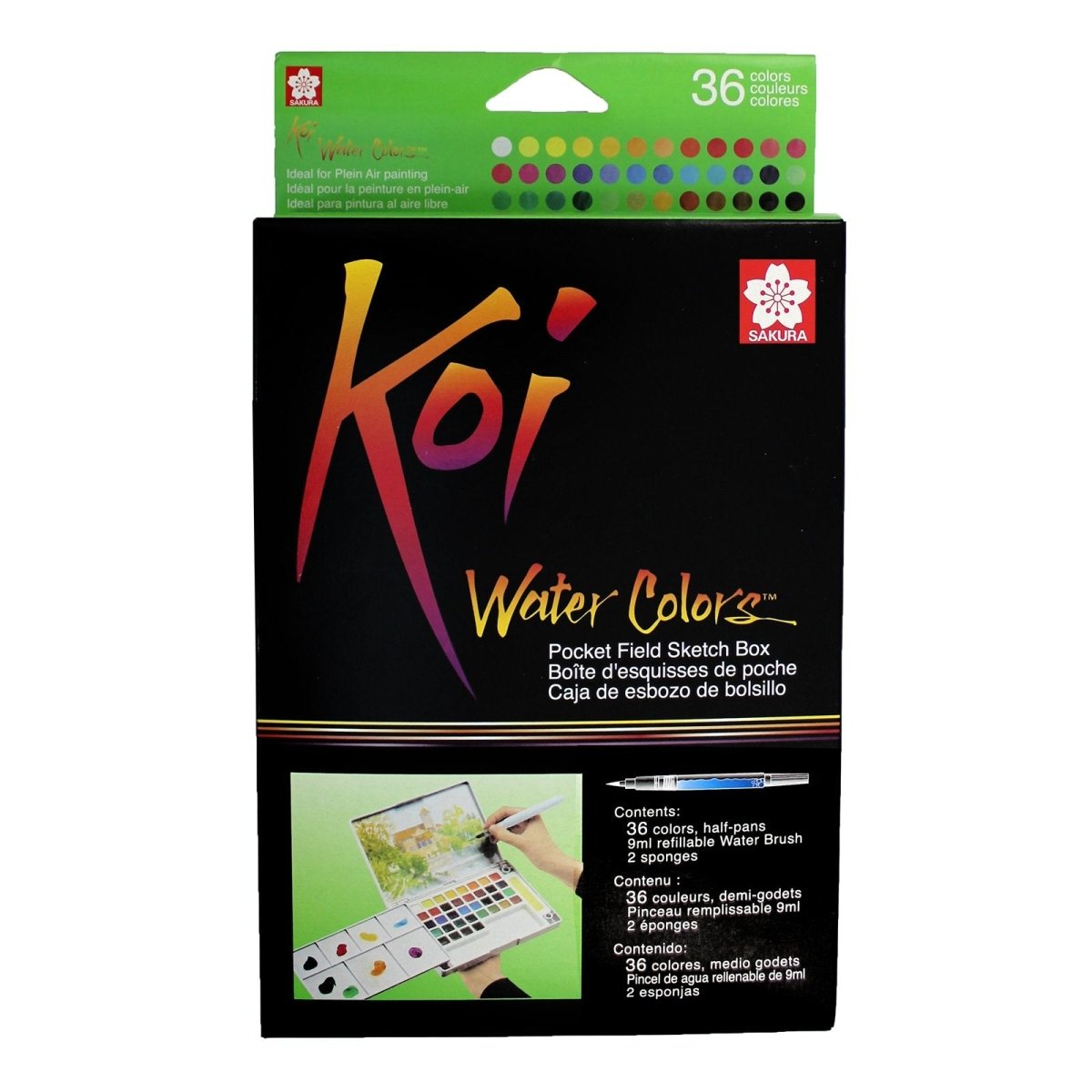 Sakura Koi Watercolor Pocket Field Sketch Box Set, 36 - Colors - The Merri Artist - merriartist.com
