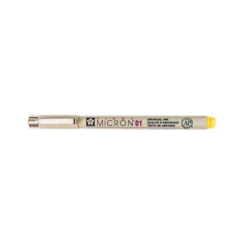Sakura Micron 01 Pen 0.25MM - Yellow - The Merri Artist - merriartist.com