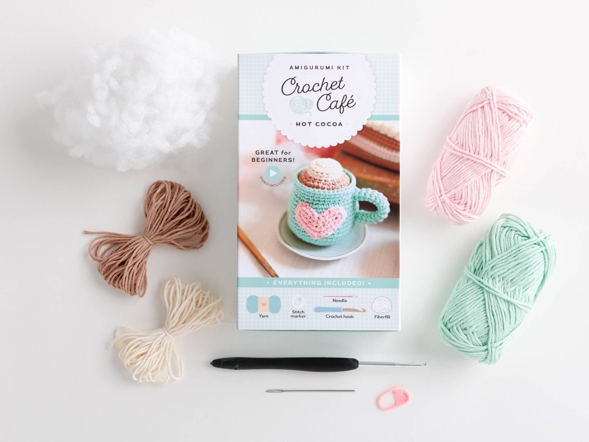 Schiffer Publishing - Crochet Café Amigurumi Kit Hot Cocoa - The Merri Artist - merriartist.com