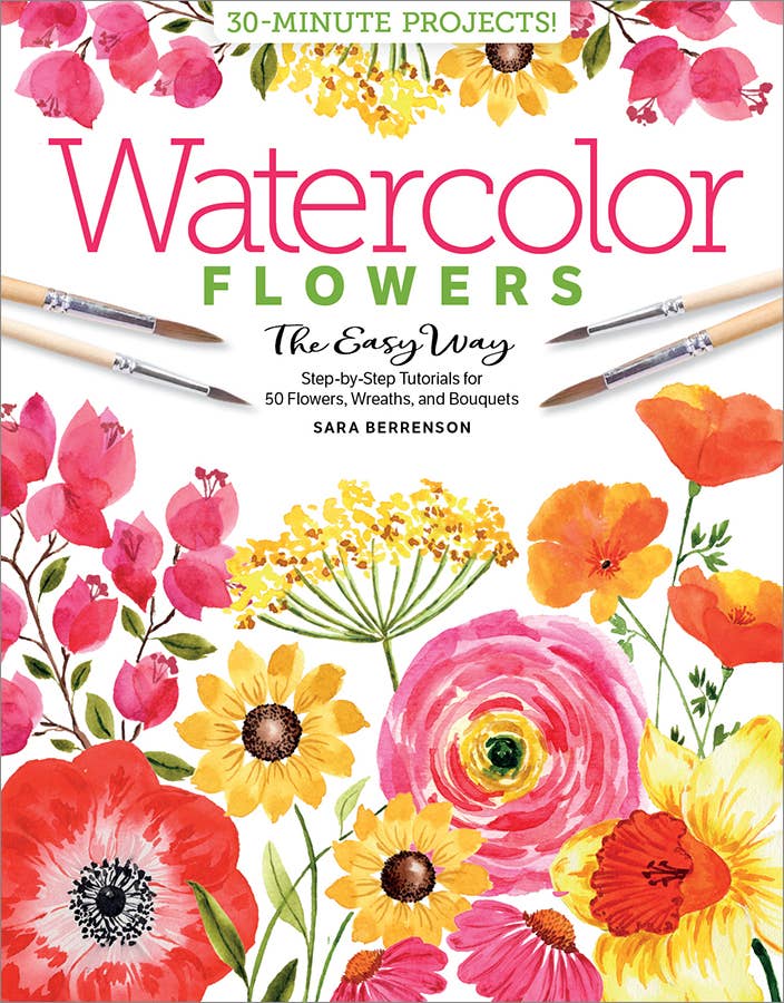 Schiffer Publishing - Watercolor the Easy Way Flowers - The Merri Artist - merriartist.com