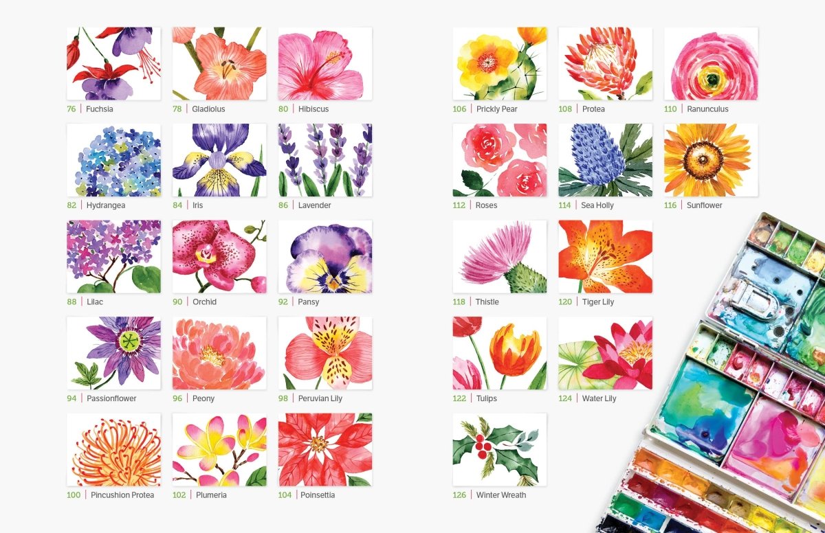 Schiffer Publishing - Watercolor the Easy Way Flowers - The Merri Artist - merriartist.com