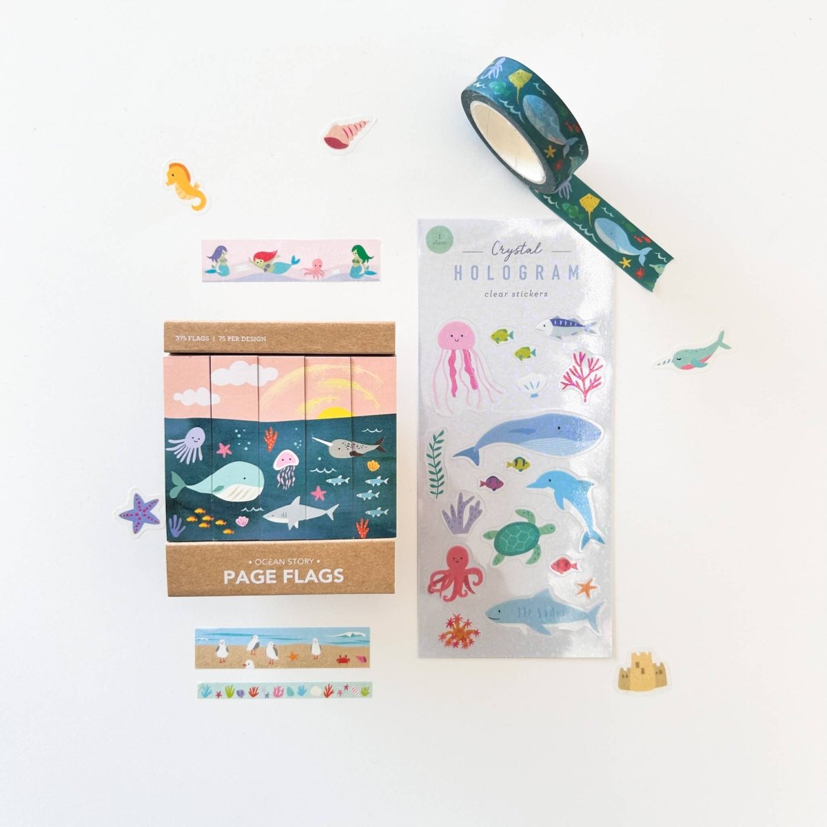 Sea Creatures Washi Tape - The Merri Artist - merriartist.com