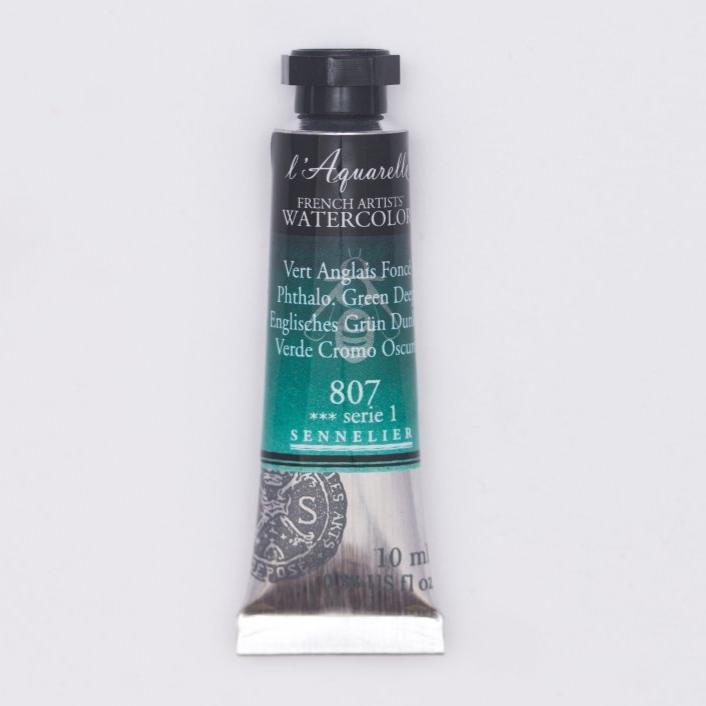 Sennelier French Artists Watercolor - 10ml Tube - Phthalo. Green Deep - The Merri Artist - merriartist.com