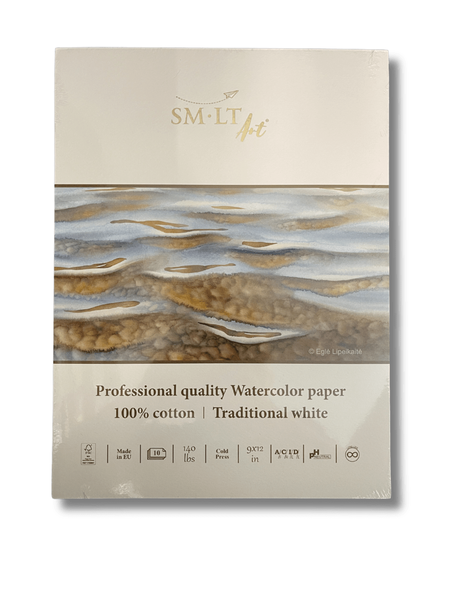 SMLT 100% Cotton Cold Press 140 Watercolor Pad, 10 sheets - 9x12 - The Merri Artist - merriartist.com