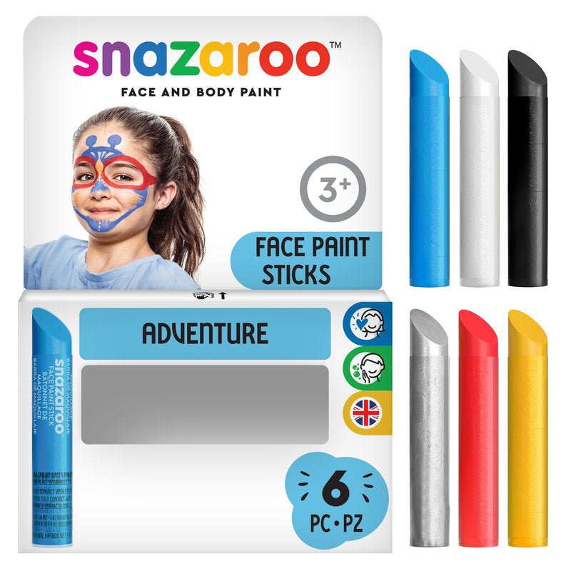 Snazaroo Face Paint Sticks - 6 color Adventure Set - The Merri Artist - merriartist.com