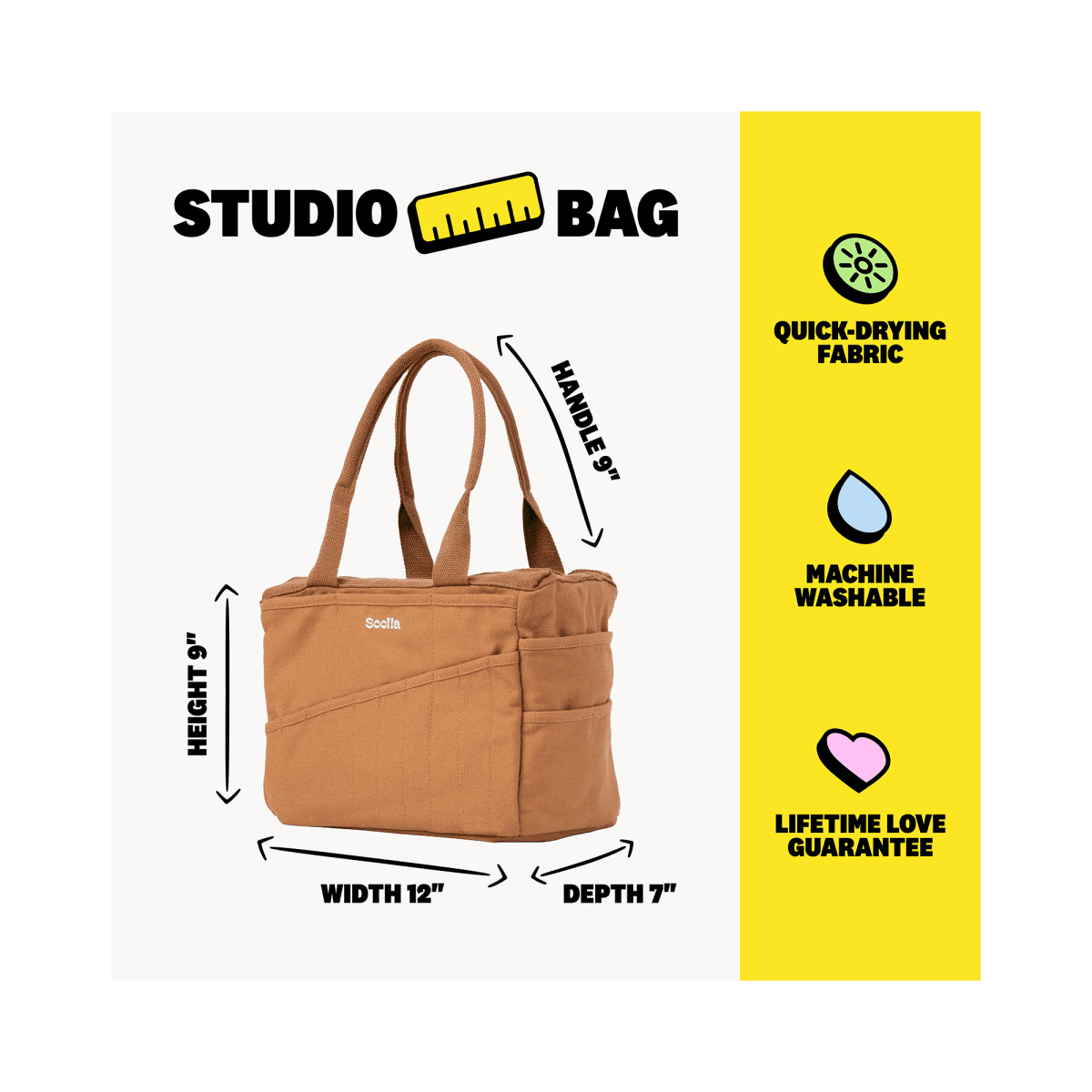 Soolla - Soolla Studio Bag, Cinnamon, Pottery Tool Bag - Cinnamon - The Merri Artist - merriartist.com
