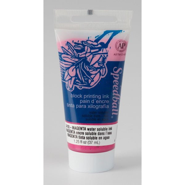 Speedball Block Printing Ink - Water Based 1.25 fl oz (37cc) Magenta - The Merri Artist - merriartist.com