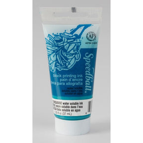 Speedball Block Printing Ink - Water Based 1.25 fl oz (37cc) Turquoise - The Merri Artist - merriartist.com