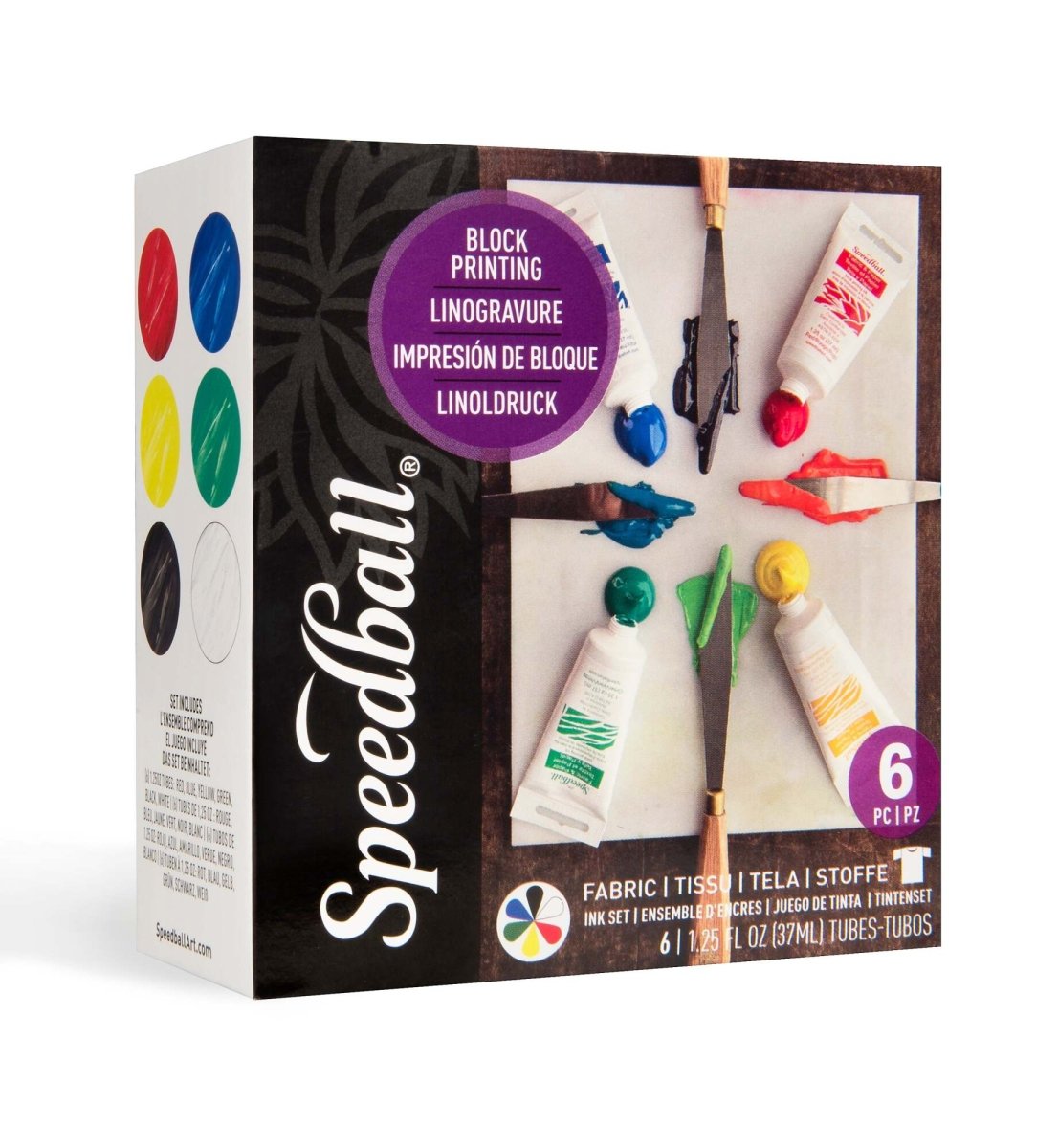 Speedball Printing Inks for Fabrics and Paper - 6 Color Set - The Merri Artist - merriartist.com