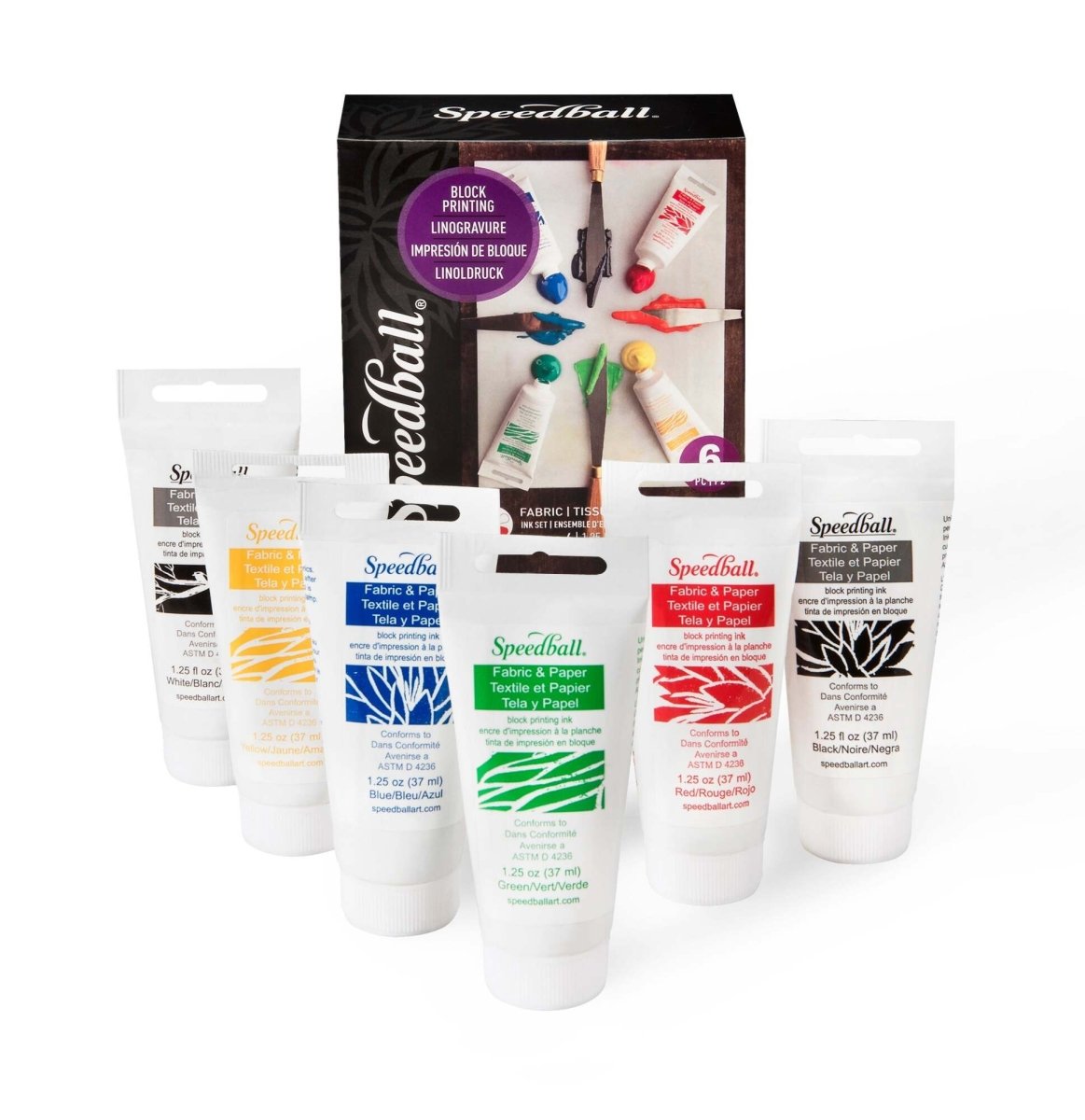 Speedball Printing Inks for Fabrics and Paper - 6 Color Set - The Merri Artist - merriartist.com