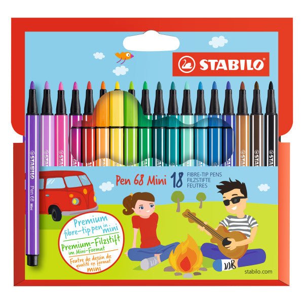 Stabilo Pen 68 Marker Set Wallet Set of 18 (Mini) - The Merri Artist - merriartist.com