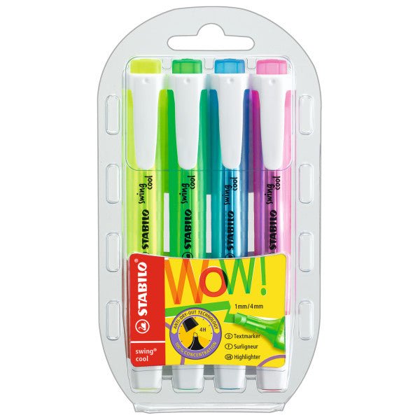 Stabilo Swing Cool Highlighter - 4 Color Set - Neon - The Merri Artist - merriartist.com