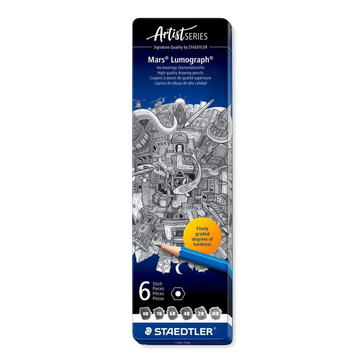 Staedtler Mars Lumograph Artist Series Pencil Set of 6 (new packaging) - The Merri Artist - merriartist.com