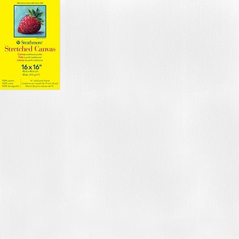 Strathmore 300 Series Stretched canvas 3/4" deep - 16"X16" - The Merri Artist - merriartist.com