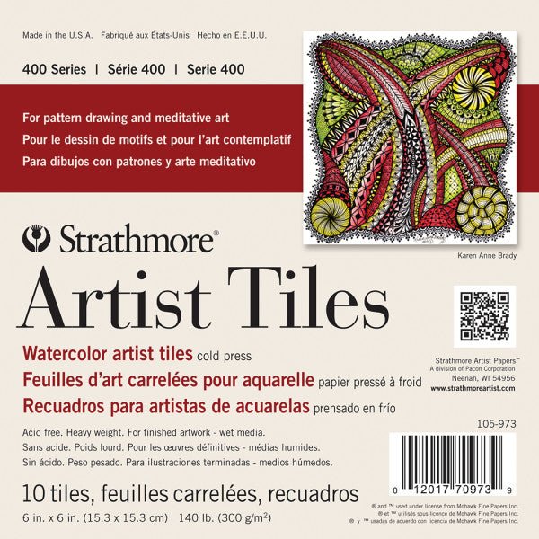 Strathmore Artist Tiles - Watercolor 140 lb 6x6 inch - pack of 10 - The Merri Artist - merriartist.com