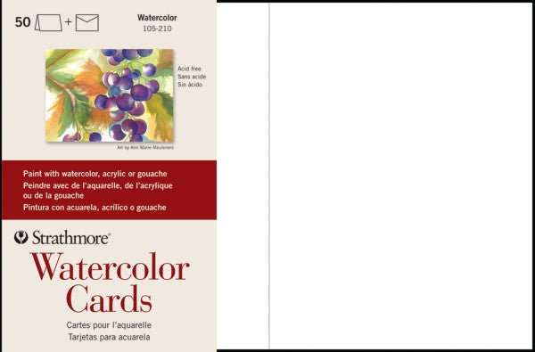 Strathmore Watercolor Cards with Envelopes 5x6.875 inch - 50 Pack - The Merri Artist - merriartist.com