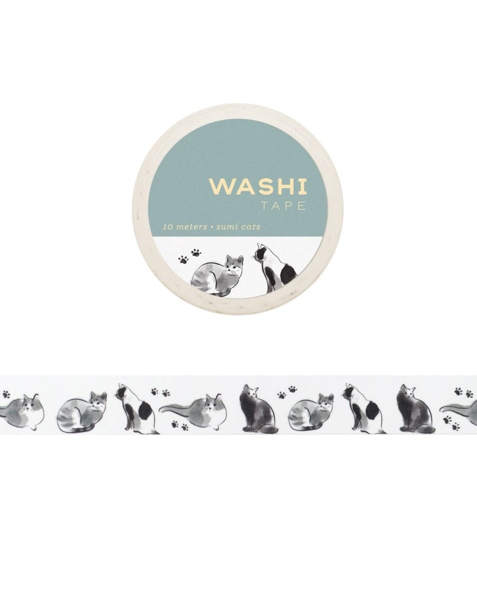 Sumi Cats Washi Tape - The Merri Artist - merriartist.com