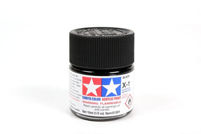 Tamiya Mini Acrylic 10 ml - X - 1 Black Gloss Finish - The Merri Artist - merriartist.com