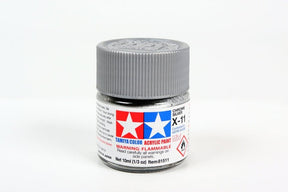 Tamiya Mini Acrylic 10 ml - X - 11 Chrome Silver Gloss Finish - The Merri Artist - merriartist.com