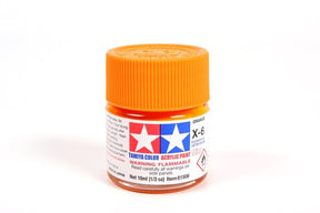 Tamiya Mini Acrylic 10 ml - X - 6 Orange Gloss Finish - The Merri Artist - merriartist.com