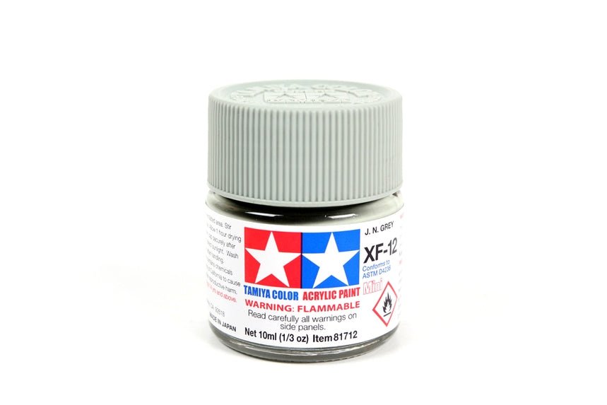 Tamiya Mini Acrylic 10 ml - XF - 12 J.N. Gray Matte Finish - The Merri Artist - merriartist.com