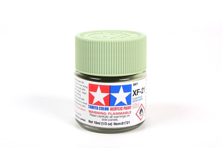 Tamiya Mini Acrylic 10 ml - XF - 21 Sky Matte Finish - The Merri Artist - merriartist.com