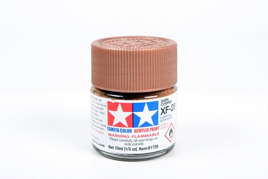 Tamiya Mini Acrylic 10 ml - XF - 28 Dark Copper Matte Finish - The Merri Artist - merriartist.com