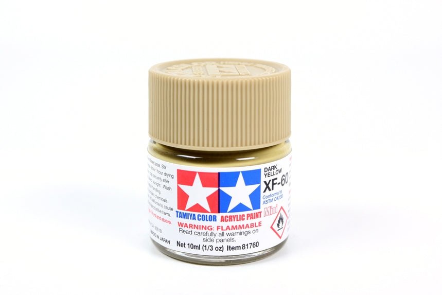 Tamiya Mini Acrylic 10 ml - XF - 60 Dark Yellow Matte Finish - The Merri Artist - merriartist.com