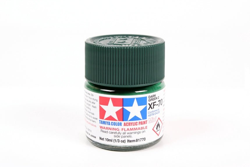 Tamiya Mini Acrylic 10 ml - XF - 70 Dark Green 2 (IJN)Matte Finish - The Merri Artist - merriartist.com