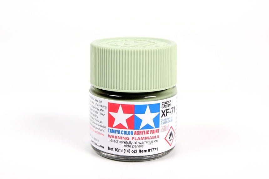 Tamiya Mini Acrylic 10 ml - XF - 71 Cockpit Green (IJN) Matte Finish - The Merri Artist - merriartist.com