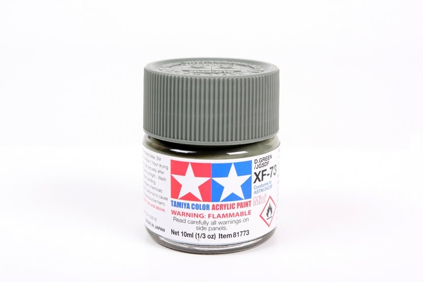 Tamiya Mini Acrylic 10 ml - XF - 73 Dark Green (JGSDF) Matte Finish - The Merri Artist - merriartist.com
