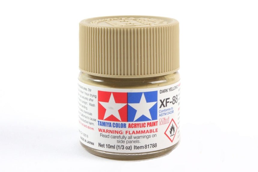 Tamiya Mini Acrylic 10 ml - XF - 88 Dark Yellow 2 Matte Finish - The Merri Artist - merriartist.com