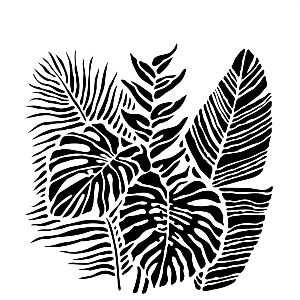 The Crafters Workshop Stencil - 6" x 6" - Tropical Fronds - The Merri Artist - merriartist.com