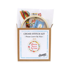 The Stranded Stitch - Please Leave By Nine Cross Stitch Kit - The Merri Artist - merriartist.com