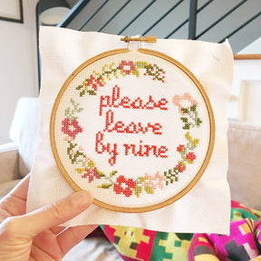 The Stranded Stitch - Please Leave By Nine Cross Stitch Kit - The Merri Artist - merriartist.com