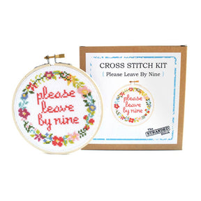 The Stranded Stitch - Please Leave By Nine Cross Stitch Kit - The Merri Artist - merriartist.com