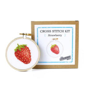 The Stranded Stitch - Strawberry DIY Mini Cross Stitch Kit - The Merri Artist - merriartist.com