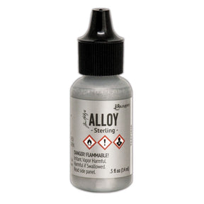 Tim Holtz Alcohol Ink .5oz - Alloy Sterling - The Merri Artist - merriartist.com